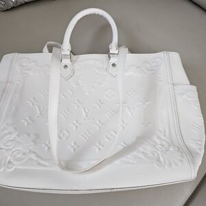 White Designer Embossed Shoulder Bag